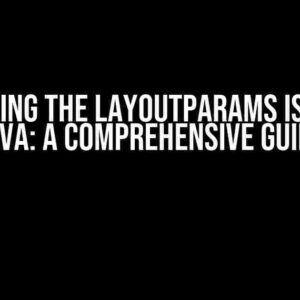 Cracking the LayoutParams Issue in Java: A Comprehensive Guide